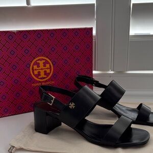 Tory Burch Black Leather Sandals